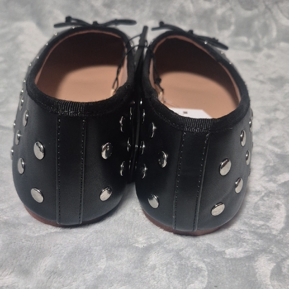 Time and Tru Black Studded Ballet Flats Asst Sizes - Picture 5 of 5